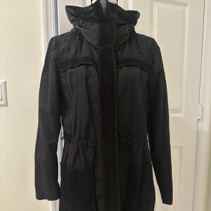 Elie Tahari Women's Black Long Sleeve Rain Coat